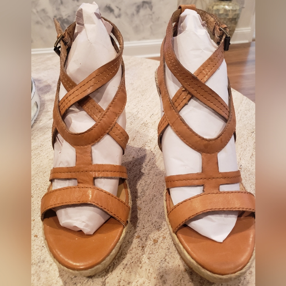 Nine West Strappy Wedge Sandals.  Size 9.5